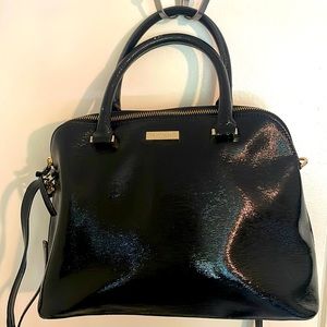 Kate Spade Black Patent Leather Dome Satchel